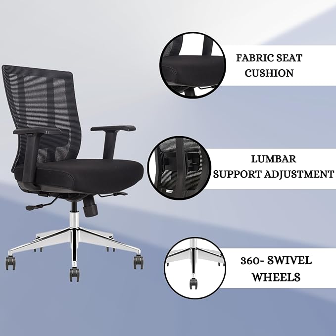 Ergonomic Conference Room Chair Mesh Back with Seat Slide - Adjustable Lumbar Support Computer Desk Chair with Height Adjustable Arms - 5-Star Polished Aluminum Base (Pack of 4)-DeskLoop Office