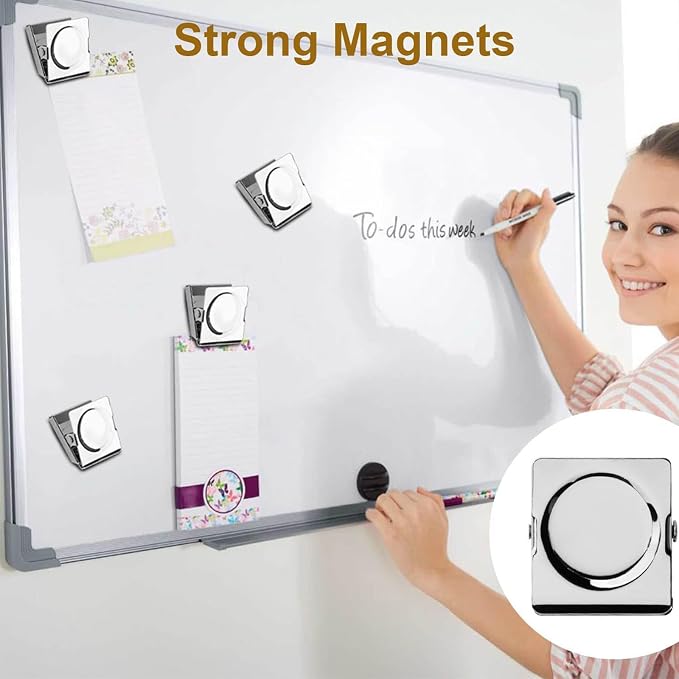 Square Strong Magnetic Clips, 1.2"-16 Pcs, 30 mm, Refrigerator Magnet Clips - Image 4