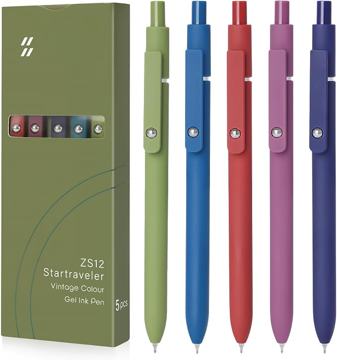 FIOVER High-End Vintage Gel Pens, Smooth Writing Retractable Pens by FIOVER