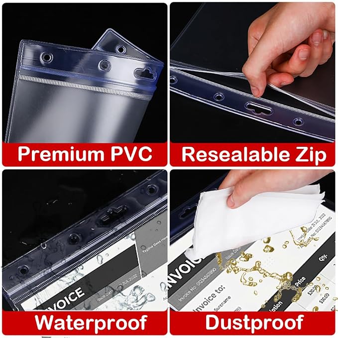 Bird Fiy Sheet Protectors 10 Pack 8.5" x 11" Waterproof Resealable Zip Wall - Image 4