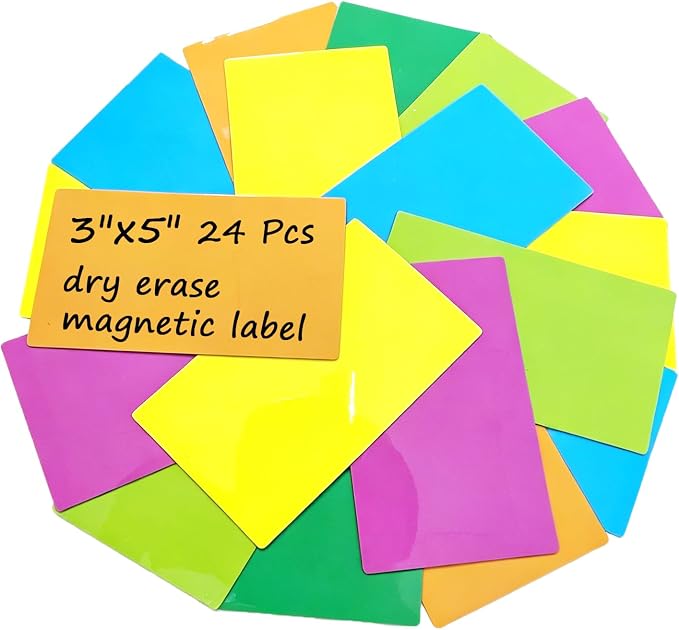 24 Packs, Magnets Post it Notes, 6Colors Labels, Widely Use to Post Notes by Unknown
