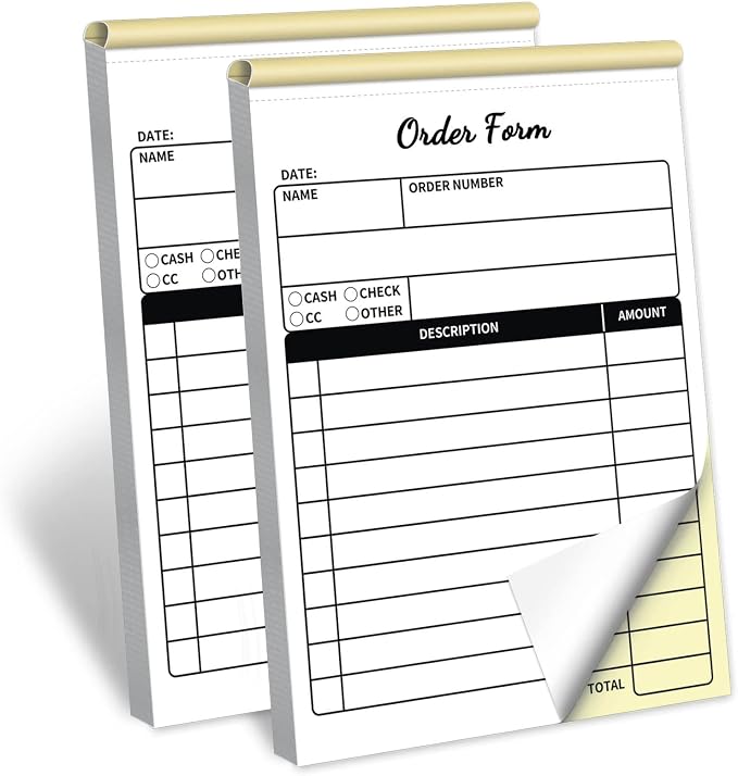 Receipt Book, Handheld 2-Part Carbonless, 4x5.5 inches, Carbon Duplicate Copy by AZDVZD