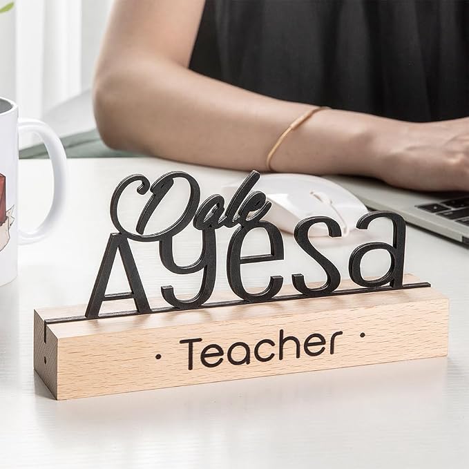BYFDIY Custom Name Plate For Desk Wooden Office Name Plates For Desks - Image 2