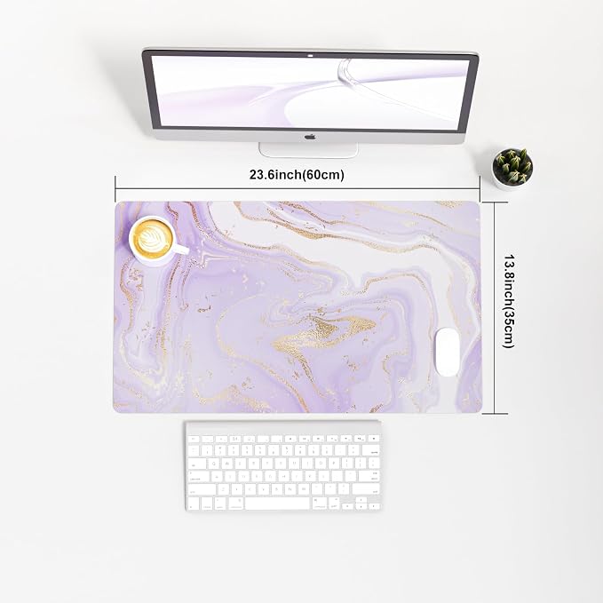 Colorful Star Large Mouse Pad, PU Leather Waterproof Desk Mat, Computer Gaming - Image 3