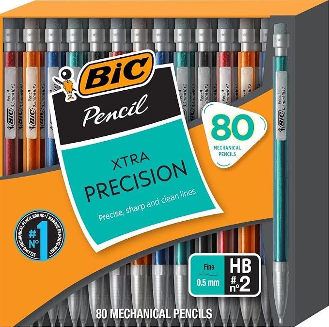 BIC Xtra Precision Mechanical Pencil, Fine 0.5 mm Point and Built-In Eraser by BIC
