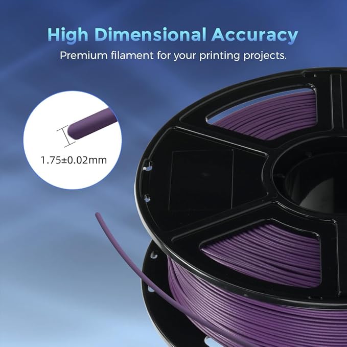 FLASHFORGE Carbon Fiber PLA Filament 1.75mm, Carbon Fiber Reinforced PLA 3D Printer Filament, 1KG Spool Dimensional Accuracy +/- 0.02mm, High Strength & High Abrasion-Resistance (Iris Purple)-DeskLoop Office
