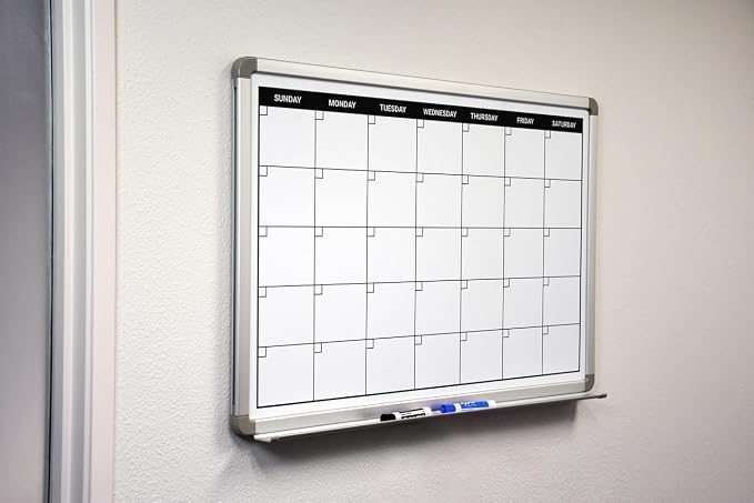 Month Calendar Dry-Erase Scheduling Whiteboard 48" x 36" - Image 2