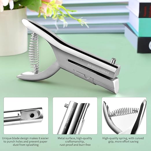 Heavy Duty Hole Punch 1/4 Inch, Single Hole Punch Heavy Duty 2 Inch Reach Deep - Image 3