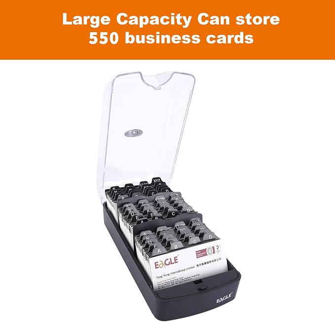 Eagle Business Card Box, Push-Button, Storage up to 550 Cards - Image 3