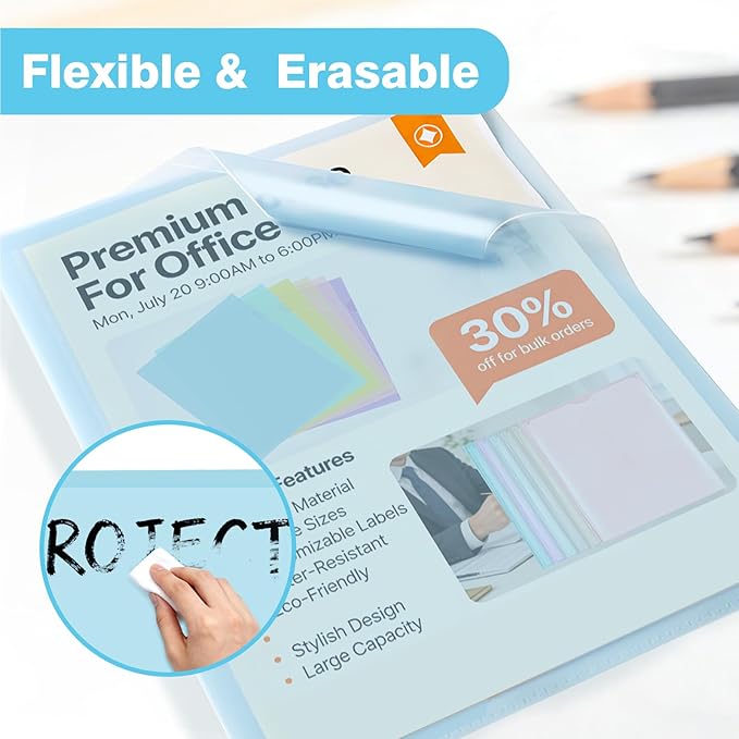 Plastic File Folders, Letter Size Clear Project Sleeves - Image 4