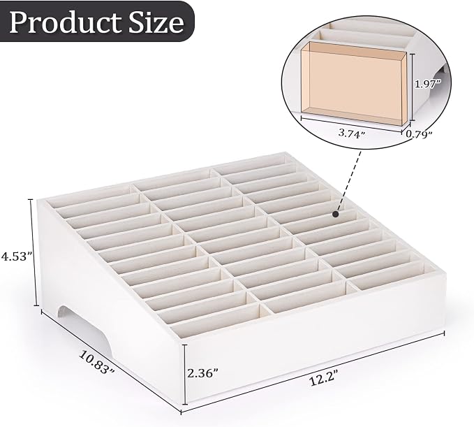 36-Grid Wooden Cell Phone Holder Desktop Organizer Storage Box - Image 2