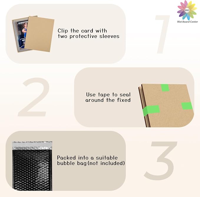Mat Board Center, 100 Pack 3.5x4.5 Inch Corrugated Cardboard Sheets, Trading - Image 4