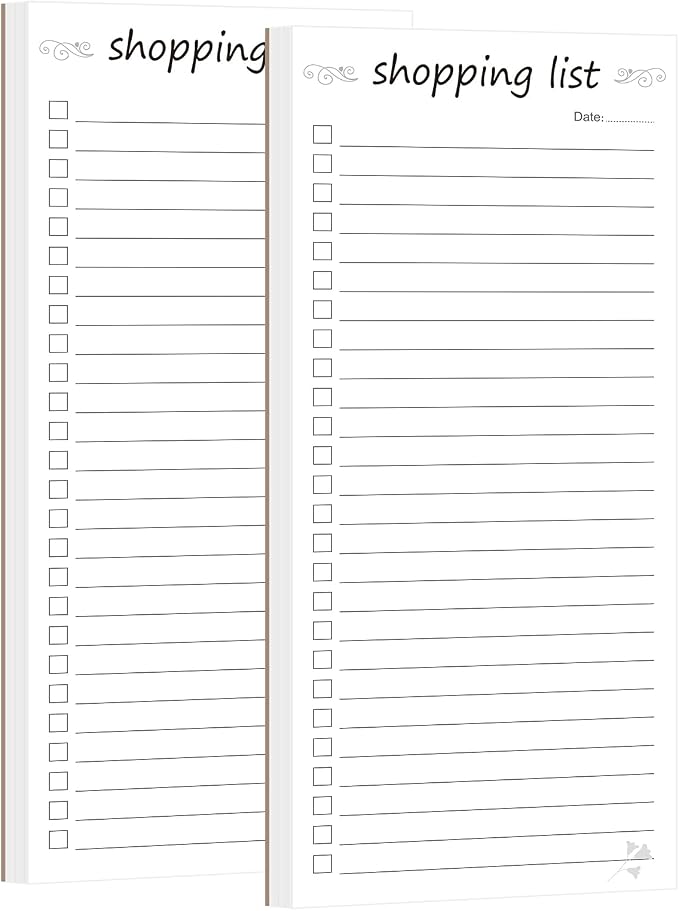 Shopping List Notepad, Grocery List Task Planner Writing Pad, 2 Pack 3.7x8.5 by Unknown