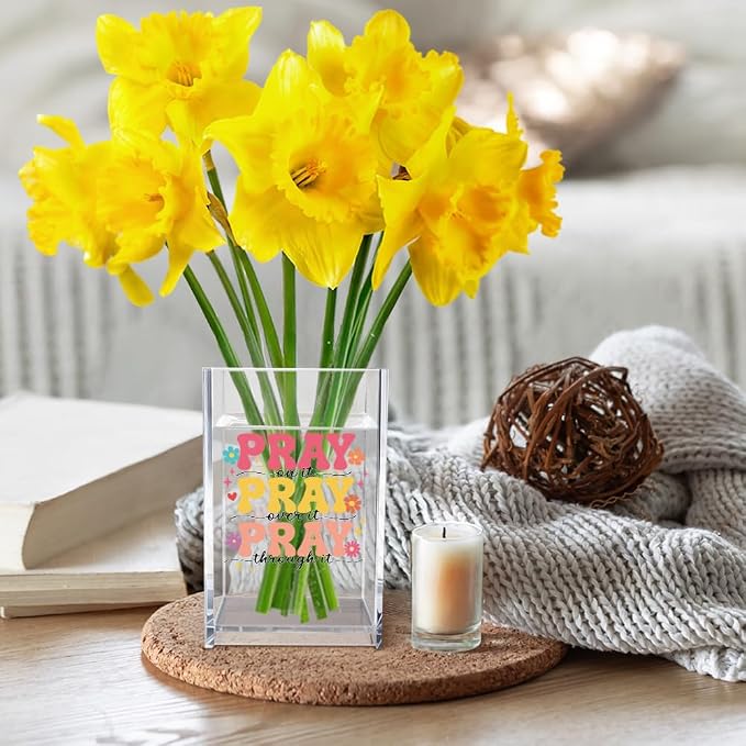 Vgrti Pray on it Pray through it Acrylic Cosmetic Pencil Pen Holder Cup - Image 5