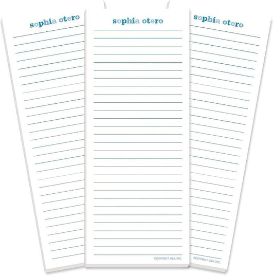 Current Personalized Blueberry Color Wash Lined Shopping List Pads -Set of 3 by Current