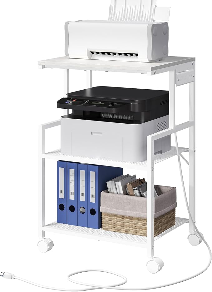 MAHANCRIS Mobile Printer Stand, 3-Tier Industrial Printer Cart - Image 9