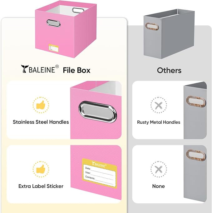 BALEINE File Organizer Box, Cardboard File Folder Organizer - Image 5