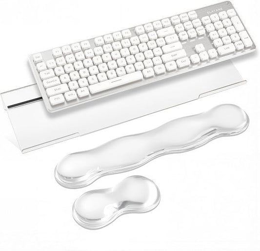 Keyboard Stand with Gel Wrist Rest Combo, Ergonomic Desktop Riser & Wrist by Rskinieei