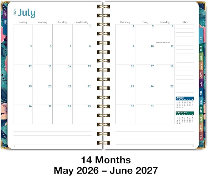 HARDCOVER Academic Year 2026-2027 Planner: 14 Months 5.5"x 8" Daily Weekly - Image 5