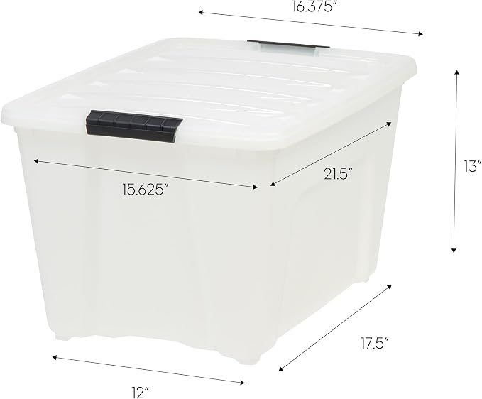 IRIS USA 54 Quart Stackable Plastic Storage Bins - Image 2