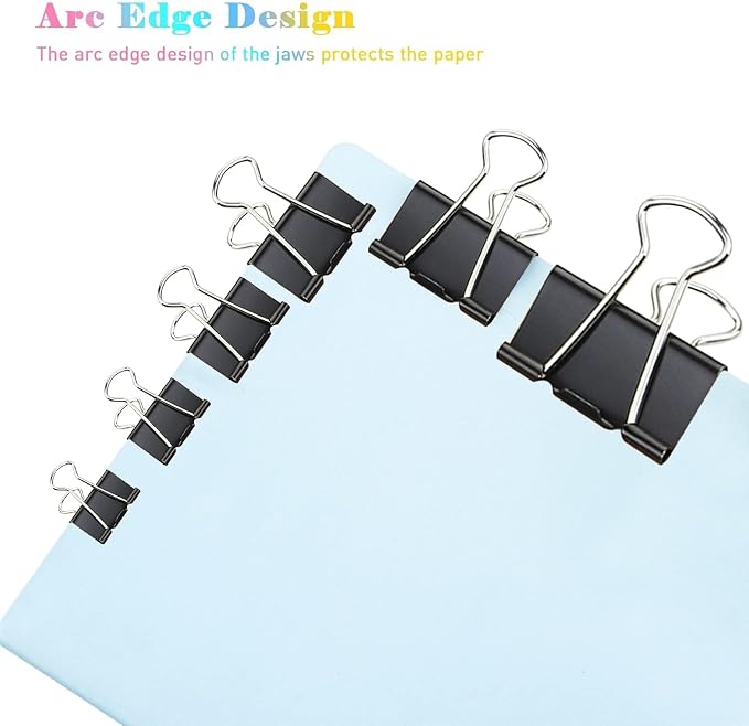 Small Binder Clips, 288 Pack, 3/4 Inch, Standard 19mm, Paper Clips, Fold Clamp - Image 4