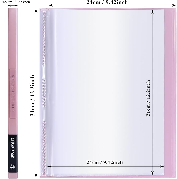 Tuhangcc Binder with Plastic Sleeves 8.5x11 20-Pocket- Heavy Duty Art Portfolio - Image 2