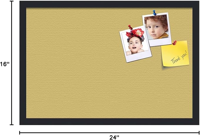 PinPix 24x16 Inch Cork Bulletin Board. This Decorative Framed Pin Board Comes with Honey Pastel Design and a Satin Black Frame. Ideal for Home Office Decor or Message Board (PinPix-1810)-DeskLoop Office