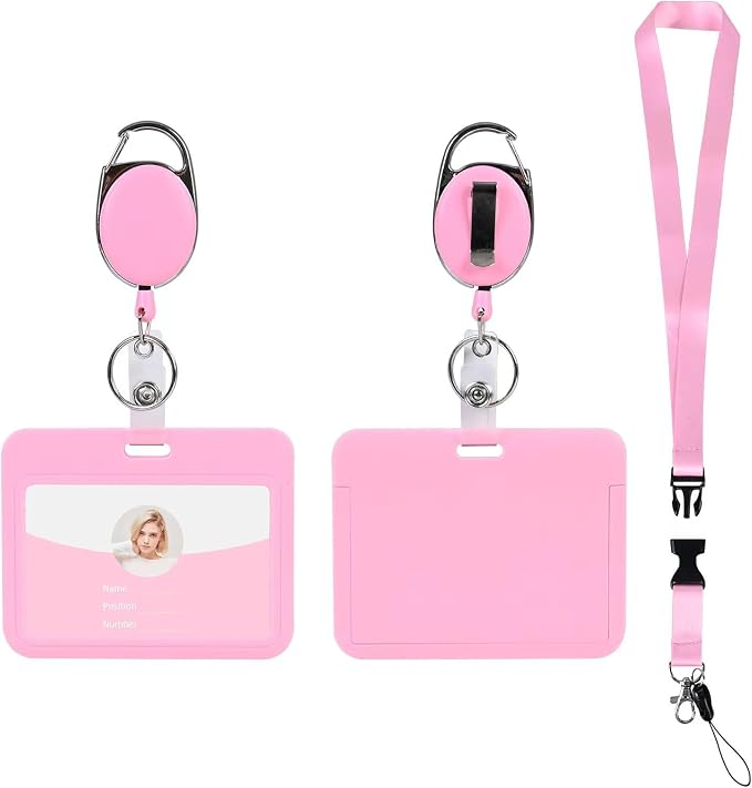 ID Badge Holders and Retractable Reel Clips, Lanyard by Unknown