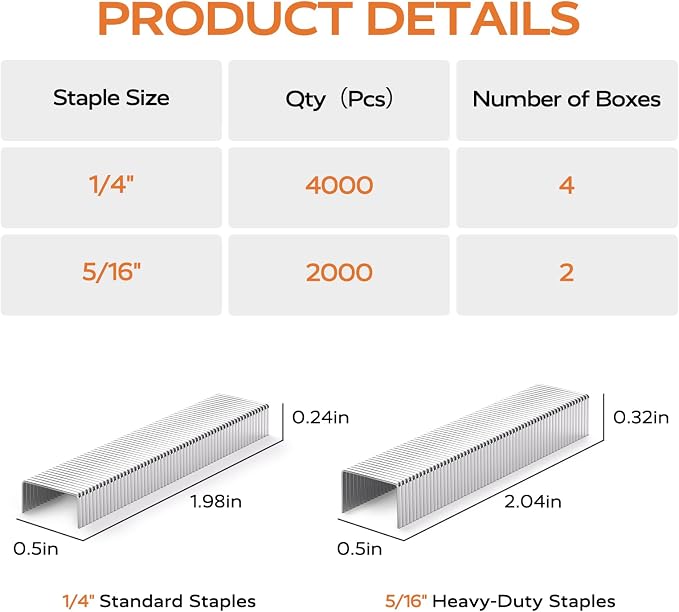 Marsrock Staples, 4000 1/4" + 2000 5/16", Standard Office Staples - Image 5