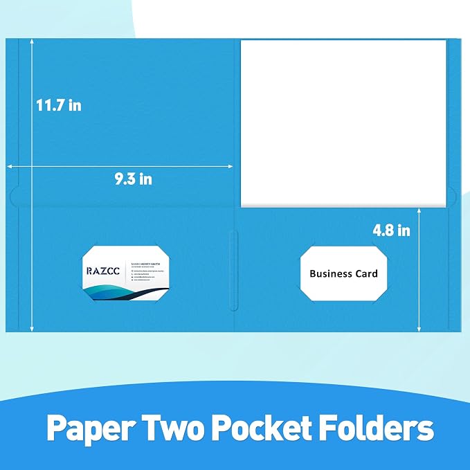 Two Pocket Folders, RAZCC 75 Pack 2 Pocket Folders Fit Letter Size Paper - Image 2