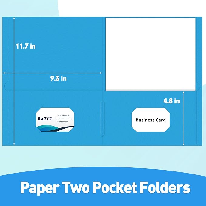 Two Pocket Folders, RAZCC 30 Pack File Folders - Image 2