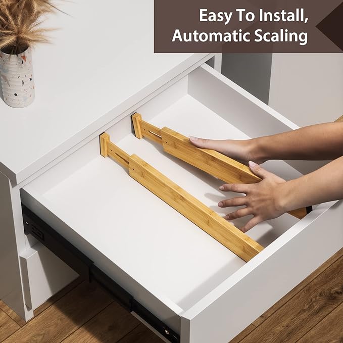 DUCOO 4 PCS Drawer Divider, Expandable Separators - Image 7