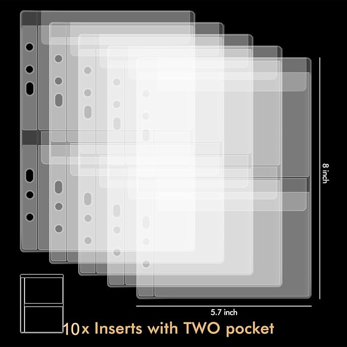 CYFUN DESIGN 10 Sheet Binder Pockets Inserts - Image 5