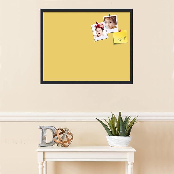 PinPix 30x24 Inch Cork Bulletin Board. This Decorative Framed Pin Board Comes with Honey Pastel Design and a Satin Black Frame. Ideal for Home Office Decor or Message Board (PinPix-1810)-DeskLoop Office