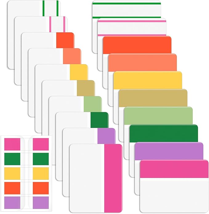 Mr. Pen- Sticky Index Tabs, 500 Pcs, 21 Sets, Colorful Sticky Tabs for Notebooks, Page Markers, Page Tabs for Binders, Page Tabs Sticky Tabs for Books, Notebook Tabs, Book Sticky Tabs for Notebooks-DeskLoop Office