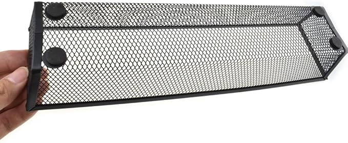 HAHIYO Stackable Mesh Tray Cup 12 x 3 x 2 inches Sturdy Container for Desk Drawer Organizer Collection for Home Office School kitchen Soft Foam Feet No Sharp Edges 2 Pack Black-DeskLoop Office