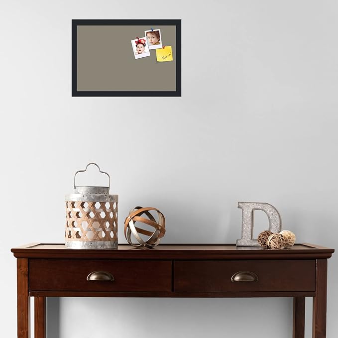 PinPix 18x12 Inch Cork Bulletin Board. This Decorative Framed Pin Board Comes with Pewter Design and a Satin Black Frame. Ideal for Home Office Decor or Message Board (PinPix-1812)-DeskLoop Office