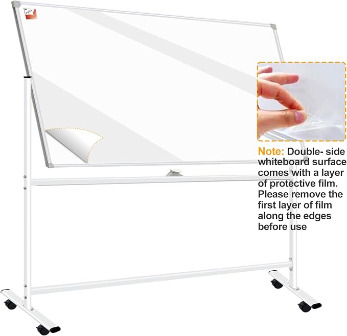 BSTPCOO Double-Sided Rolling Whiteboard on Wheels 72"x40", Large Magnetic - Image 8
