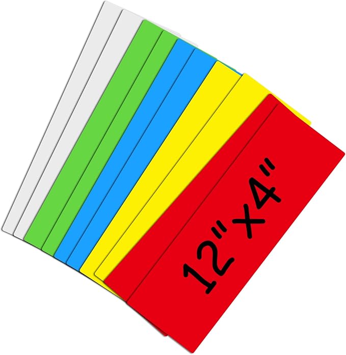 Dry Erase Magnetic Labels Large 12"x 4", Big Magnetic Labels by MVISUALOfficeProduct