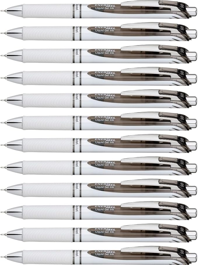 Pentel EnerGel Pearl Deluxe RTX Liquid Gel Pen, Fine Line, Needle Tip, Box of 12 by PentelofAmerica