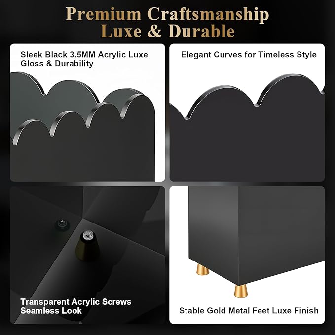 Acrylic Magazine Holder, Magazine Rack Floor, Sleek Black Stylish Organizer - Image 6