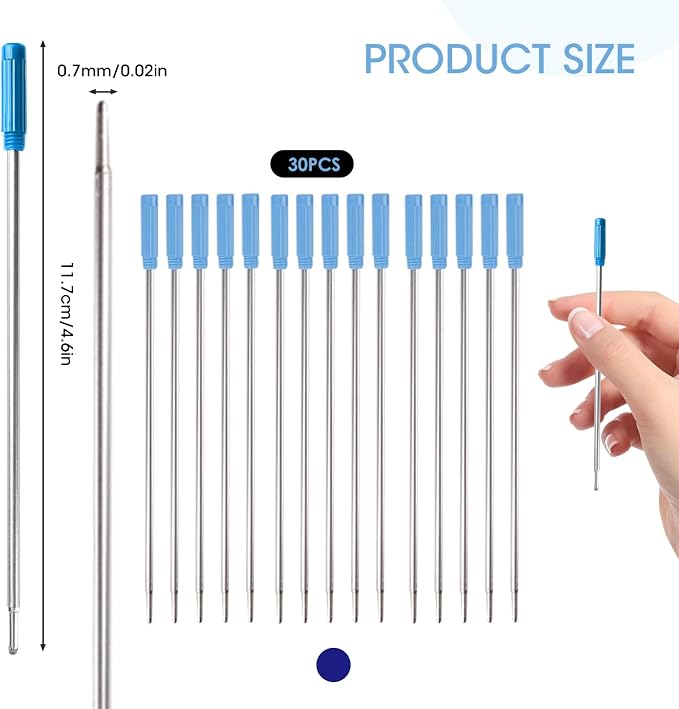 0.7 mm Ballpoint Ink Twist Pen Refills, Stationery Compatible - Image 2