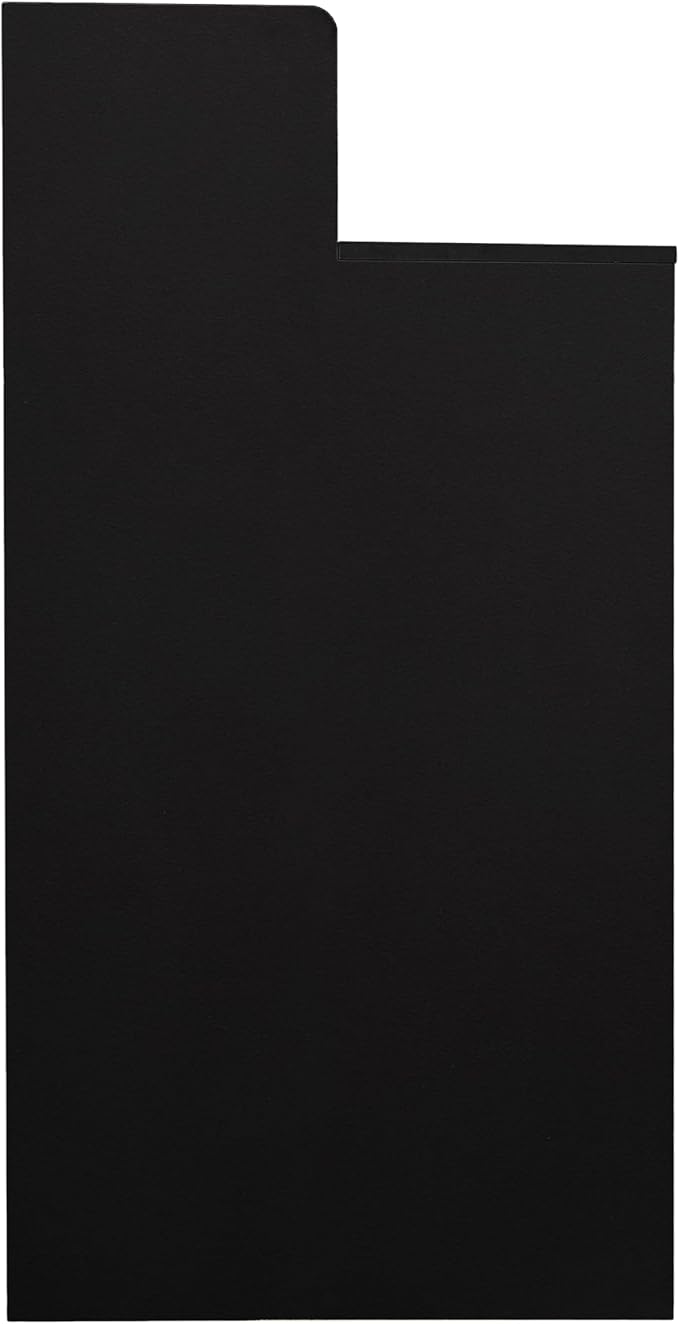 Flash Furniture Dell Trash Can Enclosure with Tray Shelf and 8" Drop Hole, Commercial Grade Trash Receptacle for 32 Gallon Round Cans, Swing Door Access, Black-DeskLoop Office