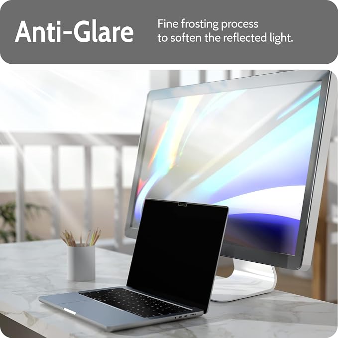Peslv Magnetic Privacy Screen for MacBook Pro 14 Inch, Removable Matte Blue - Image 4