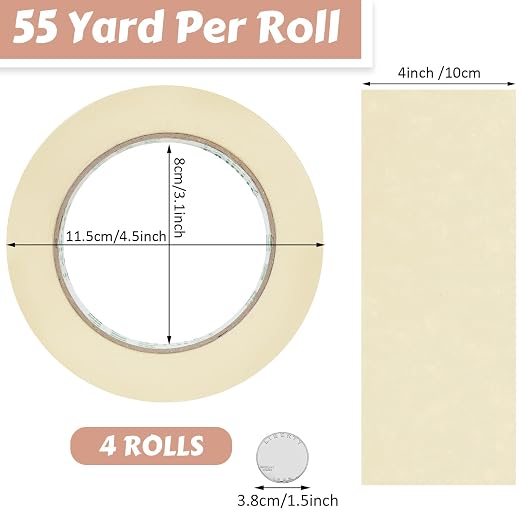 Fainne Masking Tape Bulk General Purpose Masking Painting Tape 55 Yards - Image 2