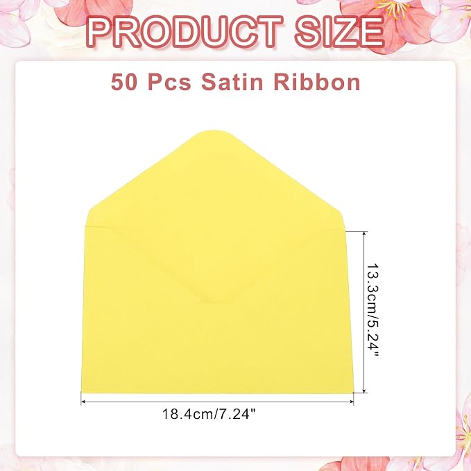 PATIKIL 7x5 Inch Invitation Envelopes, Lemon Yellow - Image 2