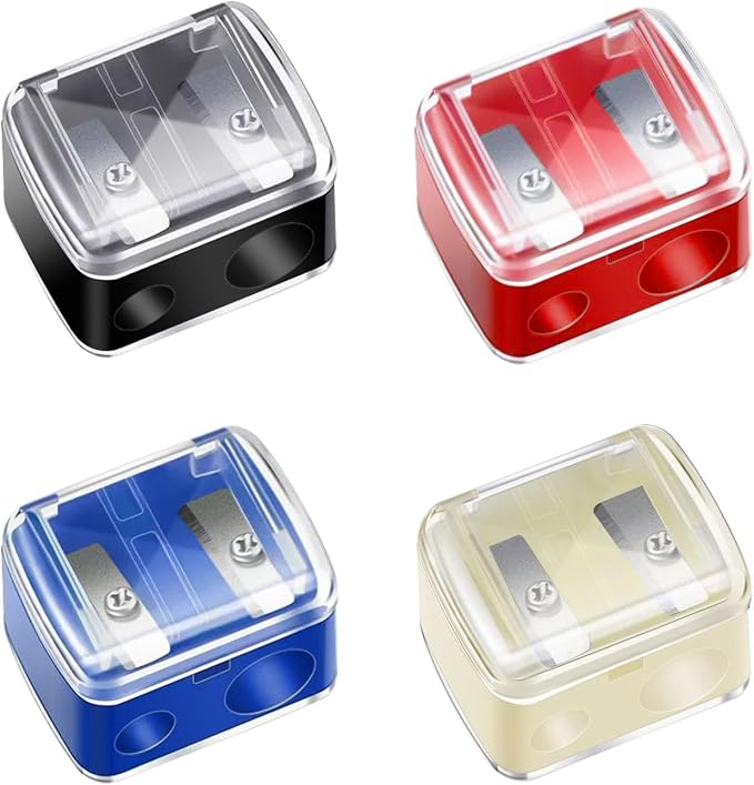 Makeup Pencil Sharpener, 4 Pack Dual Hole Cosmetic Pencil Sharpener by Cuteabc