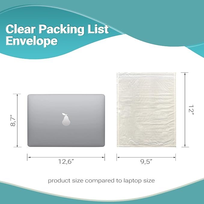 APQ Clear Top Loading Packing List Envelopes, 9.5 x 12 Inches. 500 Pack Packing - Image 3