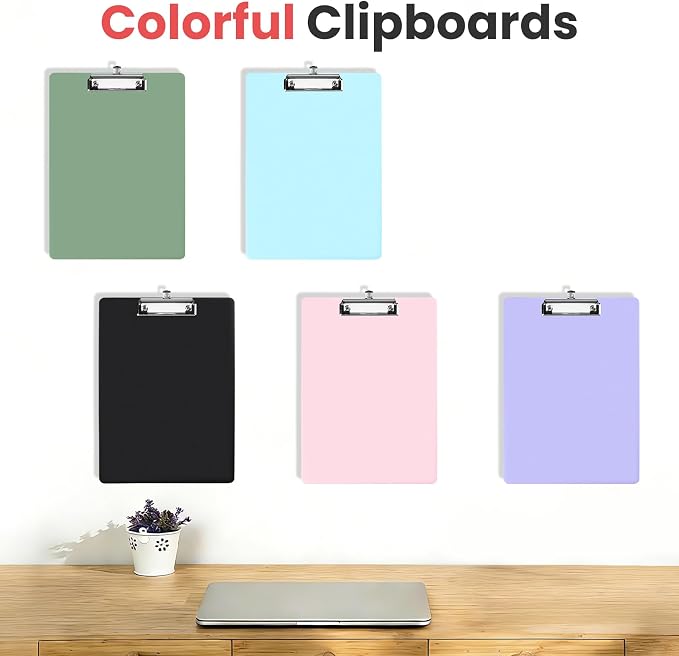 Sooez 2 Pack Clipboard, Colored Cardboard, Hardboard Clip Boards 8.5 x 11 - Image 6