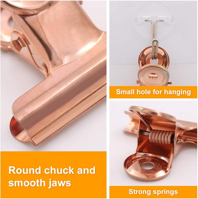 Coideal Bulldog Paper Clips Rose Gold, Food Bags, Pictures Photos, Art Crafts - Image 8